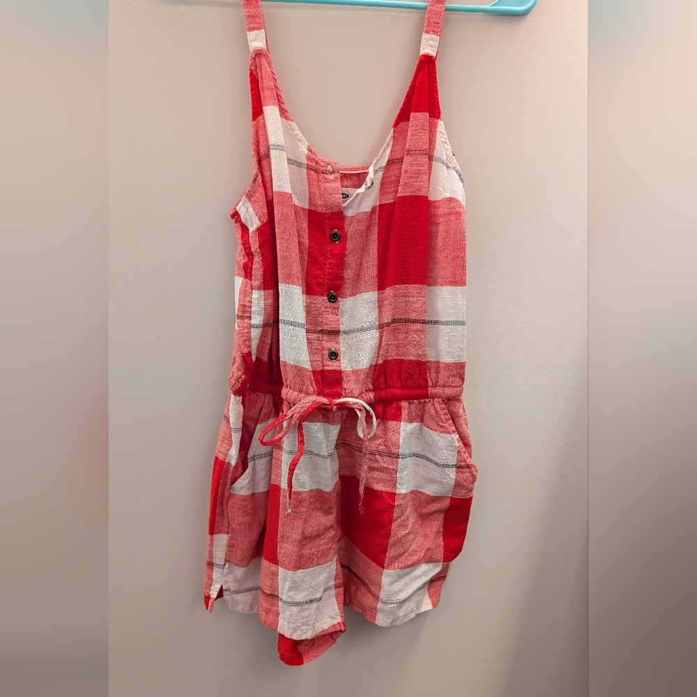Old Navy Red and White Plaid Dress